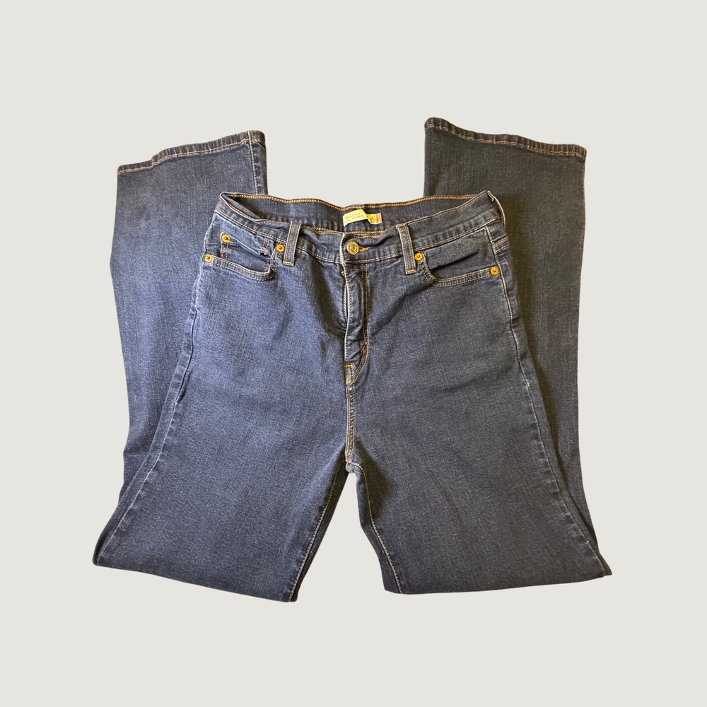 Levis 512 Perfectly Slimming Bootcut Jeans Dark Wash Blue Denim Womens 14M